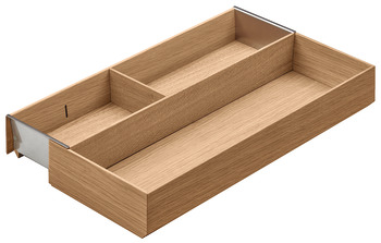 Vložka pro příbory, Häfele Matrix Box P, dřevo, úzký výsuv, nastavitelná šířka