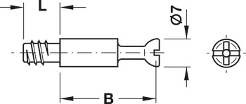 Spojovací táhlo, S100, standardní, systém Minifix, pro otvor ⌀ 5 mm