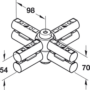 Křížová spojka, pevná, pro systémy stolového podnoží Idea 300