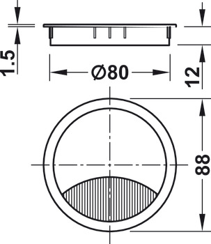 Kabelová průchodka, kulatá, ⌀ 67 nebo 88 mm