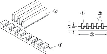 Pružinový klip, pro Z profil rámečku, hliníková větrací mřížka, lze sestavit individuálně