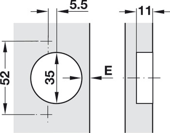 Nábytkový závěs, Duomatic 94°, pro 45° rohové aplikace, pro zarovnané přední strany