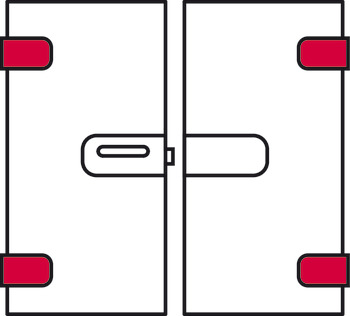 Závěs pro skleněné dveře, 3dílný (díl na dveřní křídlo), Startec