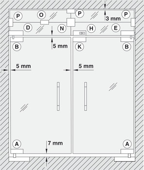 Kování pro boční spojení s nadsvětlíkem, Startec, pro skleněné dvojčinné dveře