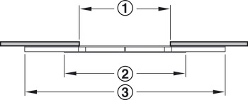 Kuličkové výsuvy, pro 1 vkládací desku, pro stoly s rámovou konstrukcí