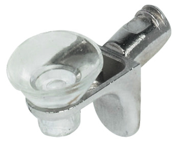 Podpěrka police, k nasunutí do vrtaného otvoru ⌀ 5 mm, zinková slitina s plastovým držákem