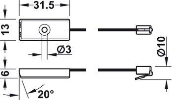Dveřní senzorový spínač,Pro připojení ke spínací jednotce, 230 V