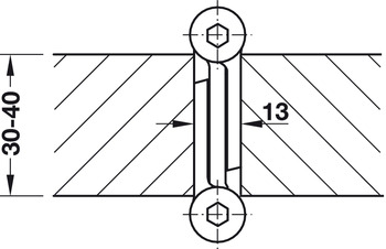 Dvojčinný pružinový závěs,DA, pro bezfalcové vnitřní dveře do 17/34 kg
