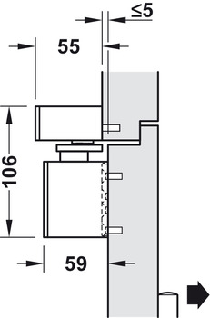 Horní dveřní zavírač,Dorma TS 98 XEA GSR-EMR2/BG, S kluznými lištami, Elektromechanická funkce aretace v otevřené poloze a integrovaný systém kouřového hlásiče, Pro dvojité dveře, EN 1–6