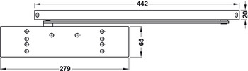 Horní dveřní zavírač,TS 92G design Contur, s kluznou lištou, EN 2-4, Dorma