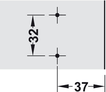 Křížová montážní podložka,Häfele Metalla 310 SM, se systémem rychlomontáže, výškové nastavení ±2 mm pomocí excentru, k přišroubování vruty do dřevotřísky