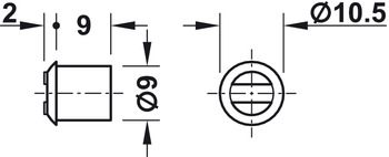 Magnetická záskočka,přídržná síla 1,8 kg, pro vrtaný otvor 9 mm