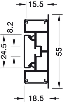 Mounting bracket,for multifunctional profile, Profile 5102