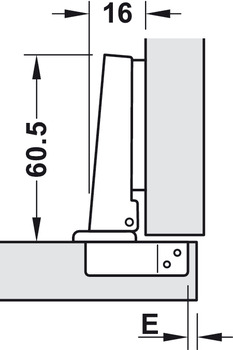 Nábytkový závěs,Metalla A G1 110°, plně naložená montáž