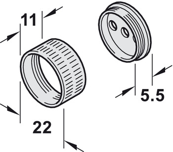 Podpěra šatní tyče,Pro kulatou šatní tyč Ø 20 mm