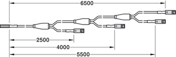Prodlužovací kabel,Häfele Loox5, 4cestný, 12 V