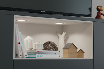 Stropní svítidlo pro zápustnou/povrchovou montáž, Häfele Loox LED 3039, 24 V, 3pólové (multi-white), vrtaný otvor ⌀ 55 mm, ocel