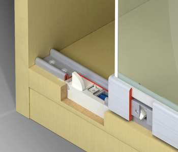Zámek pro skleněné posuvné dveře, EFL 41, Dialock, elektricky ovládaný zámek