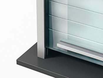 Barva stříbra, elox, s koncovým profilem, Profily z tvrzeného bezpečnostního skla (ESG), hliníkový panel