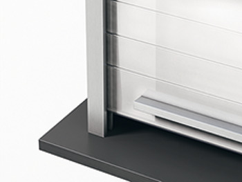 Barva stříbra, elox, s koncovým profilem, Profily z tvrzeného bezpečnostního skla (ESG), hliníkový panel