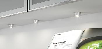 Stropní svítidlo pro zápustnou/povrchovou montáž, Häfele Loox LED 2022, 12 V, vrtaný otvor Ø 26 mm