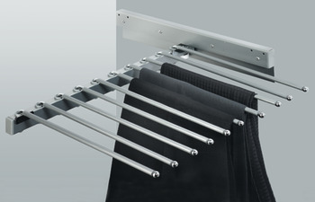 Držák na kalhoty, naklápěcí, pro 10 kalhot, šířka 465 mm