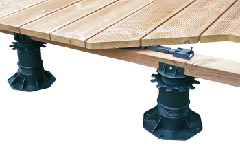 Nastavitelná noha pro terasy, Pro uložení na dřevěné vnitřní konstrukce, s výškově nastavitelnou podpěrnou nohou