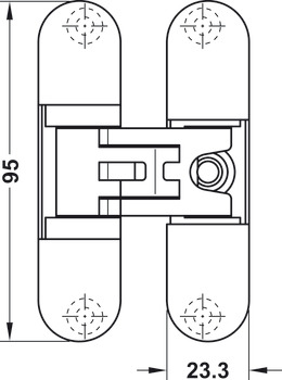 Dveřní závěs, Startec H2, skrytý, pro bezfalcové vnitřní dveře do 45/60 kg