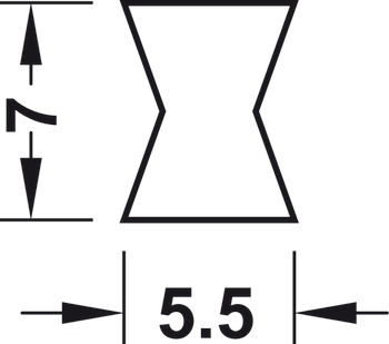 Spojovací prvek, Rybinový svlak Hoffmann, W1, pro rámy, lamely, dělicí profily
