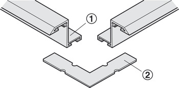 Rohový konektor, pro Z profil rámečku, hliníková větrací mřížka, lze sestavit individuálně