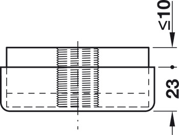 Nábytkový kluzák, k přišroubování, 2dílné, s nastavením výšky 23–33 mm