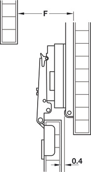 Montážní sada pro dveře, Pro kování pro otočně posuvné dveře Accuride 1432, pro plně naloženou montáž