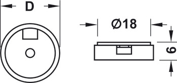 Základní element, kulaté, pro vložky ke kluzáku Ø 20 až 30 mm