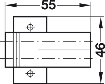Dvojitá deska křížového adaptéru, 970.2501, pro mechanismus tlumeného zavírání pro dveře Blumotion