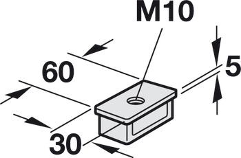 Vložka sloupu, pro vzpěru policového systému 60 x 30 mm