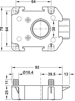 Montážní podložka, pro soklový systém Häfele AXILO® 78
