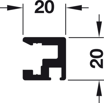 Profil hliníkového rámečku, pro závěrečnou montáž hliníkového rámečku