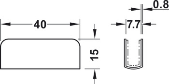 Protikus, pro magnetickou záskočku skleněných dveří, 15 mm