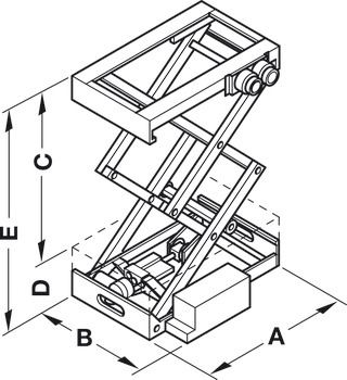 Zdvihací systém, Dvojitý nůžkový mechanismus, nosnost 80–120 kg