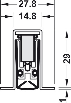 Zasouvací dveřní těsnění, Schall-Ex® L-15/30 OS, Athmer