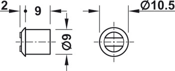 Magnetická záskočka, přídržná síla 1,8 kg, pro otvor 9 mm
