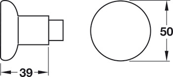 Dveřní koule, hliník, Hoppe, 54 mm