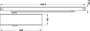 Horní dveřní zavírač, TS 3000 V, EN 1–4, s kluznou lištou, Geze