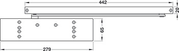 Horní dveřní zavírače, TS 93G design Contur, s vložkou blokování trvalého otevření, EN 2-4, Dorma