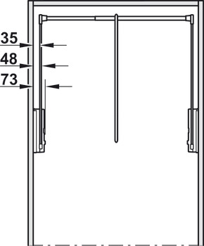 Podpěra, Pro sklopnou tyč 2004, k přišroubování na boční panel