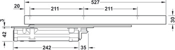 Dveřní zavírač, Dormakaba ITS 96 EMF, 2–4 v souladu s EN 1154, skrytý