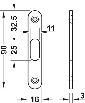 Zadlabací zámek, pro posuvné dveře, backset A 50 mm, Startec, dozický klíč
