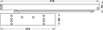 Horní dveřní zavírač, TS 93 B EMF, design Contur, EN 2–5, Dorma