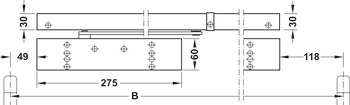Horní dveřní zavírač, TS 93G GSR-EMR 2/BG, design Contur, s kluznou lištou, EN 2–5, Dorma