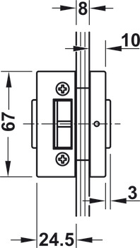 PZ zámek pro skleněné dveře, GHR 402 a 403, Startec